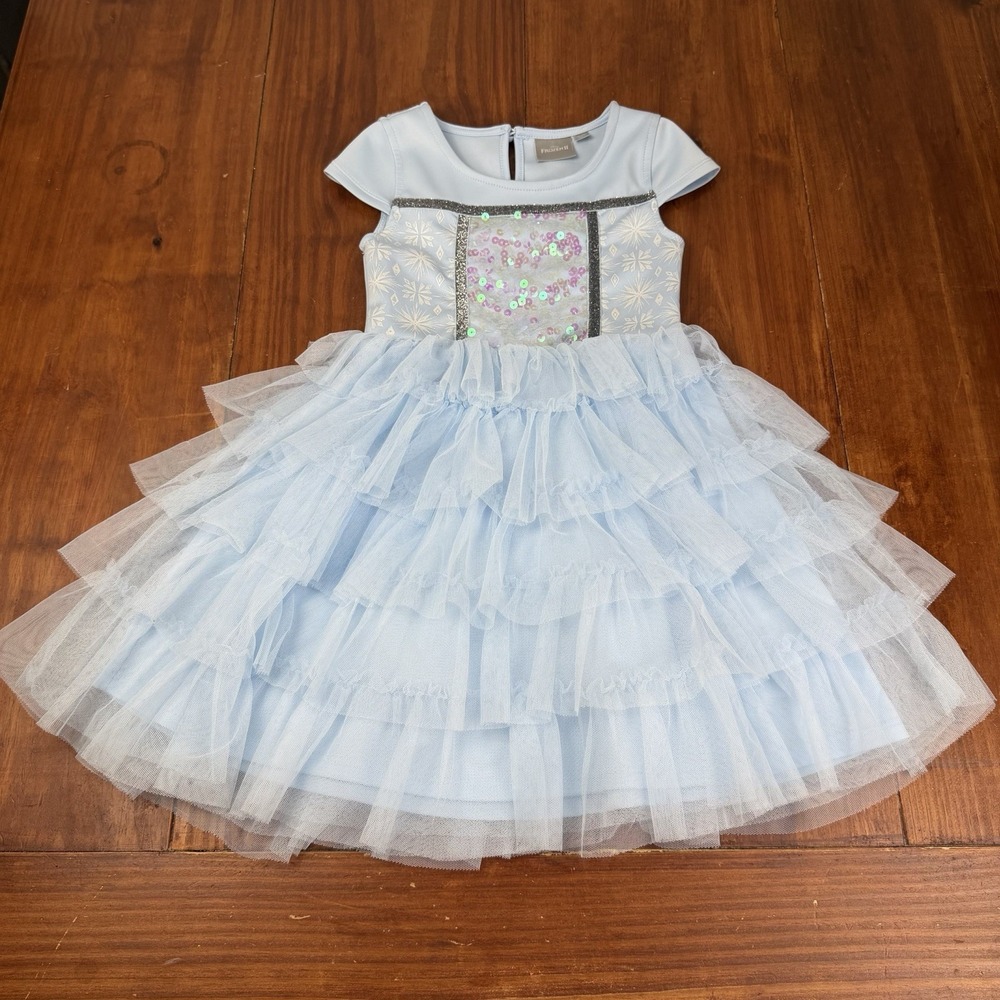 Girls XS Frozen II Elsa Costume Blue Gown Dress Play - Picture 2 of 7